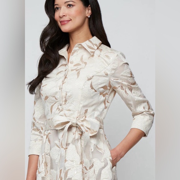 Alex Evenings Long Ball Gown in Ivory Gold Dress - Picture 3 of 7